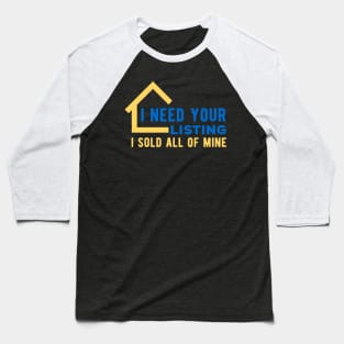 Funny Real Estate Broker Gifts Baseball T-Shirt